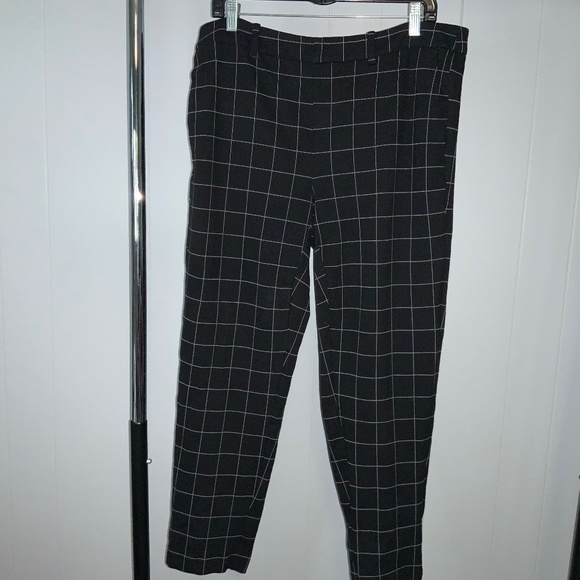 Lord & Taylor Pants - Lord & Taylor windowpane check pants Sz 0X ankle front zip front pockets